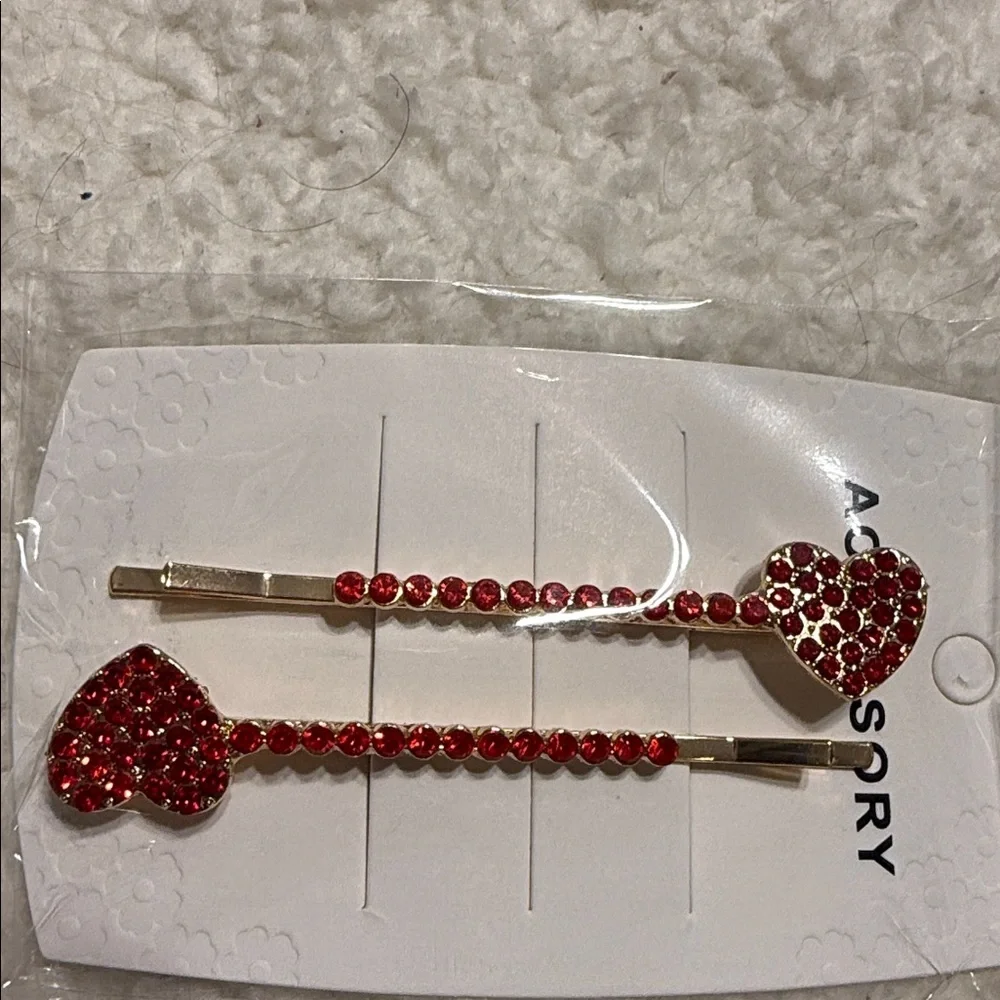 Heart Rhinestone Hair Clips Set - Picture 11 of 15